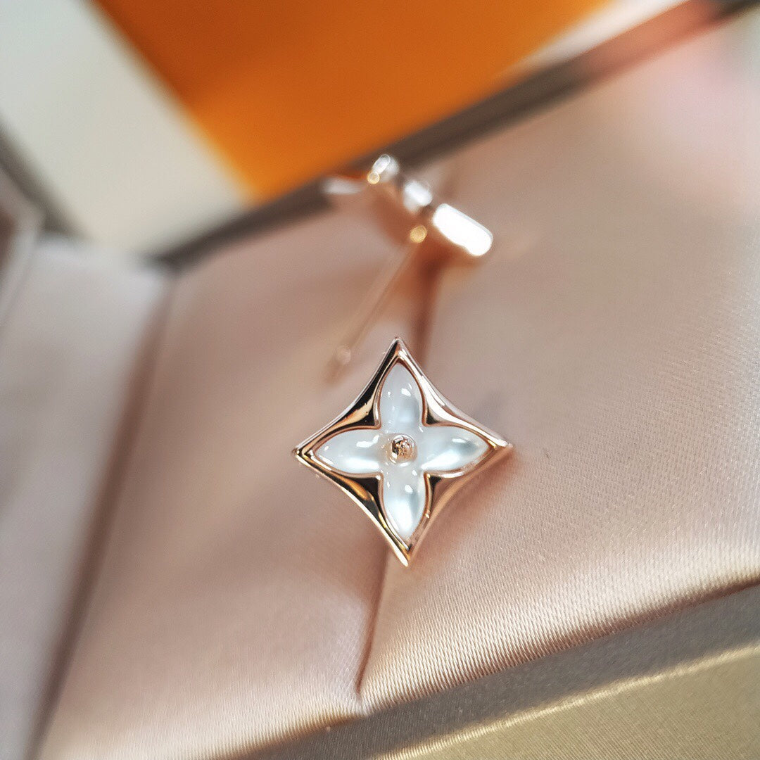 [Charm Aries Jewelry]STAR MOP PINK GOLD EARRINGS