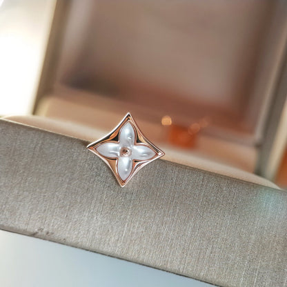 [Charm Aries Jewelry]STAR MOP PINK GOLD EARRINGS