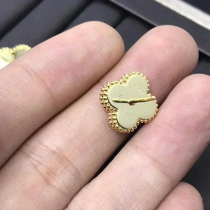 [Charm Aries Jewelry]CLOVER MINI 9.5MM LASER EARRINGS