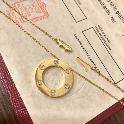 [Charm Aries Jewelry]LOVE NECKLACE 16MM 3 DIAMONDS