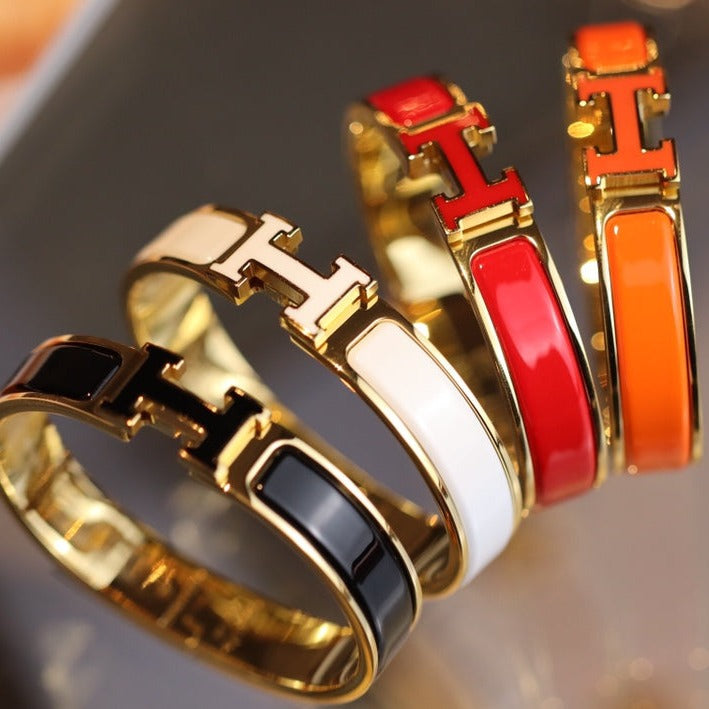 [Charm Aries Jewelry]H BRACELET 12MM GOLD