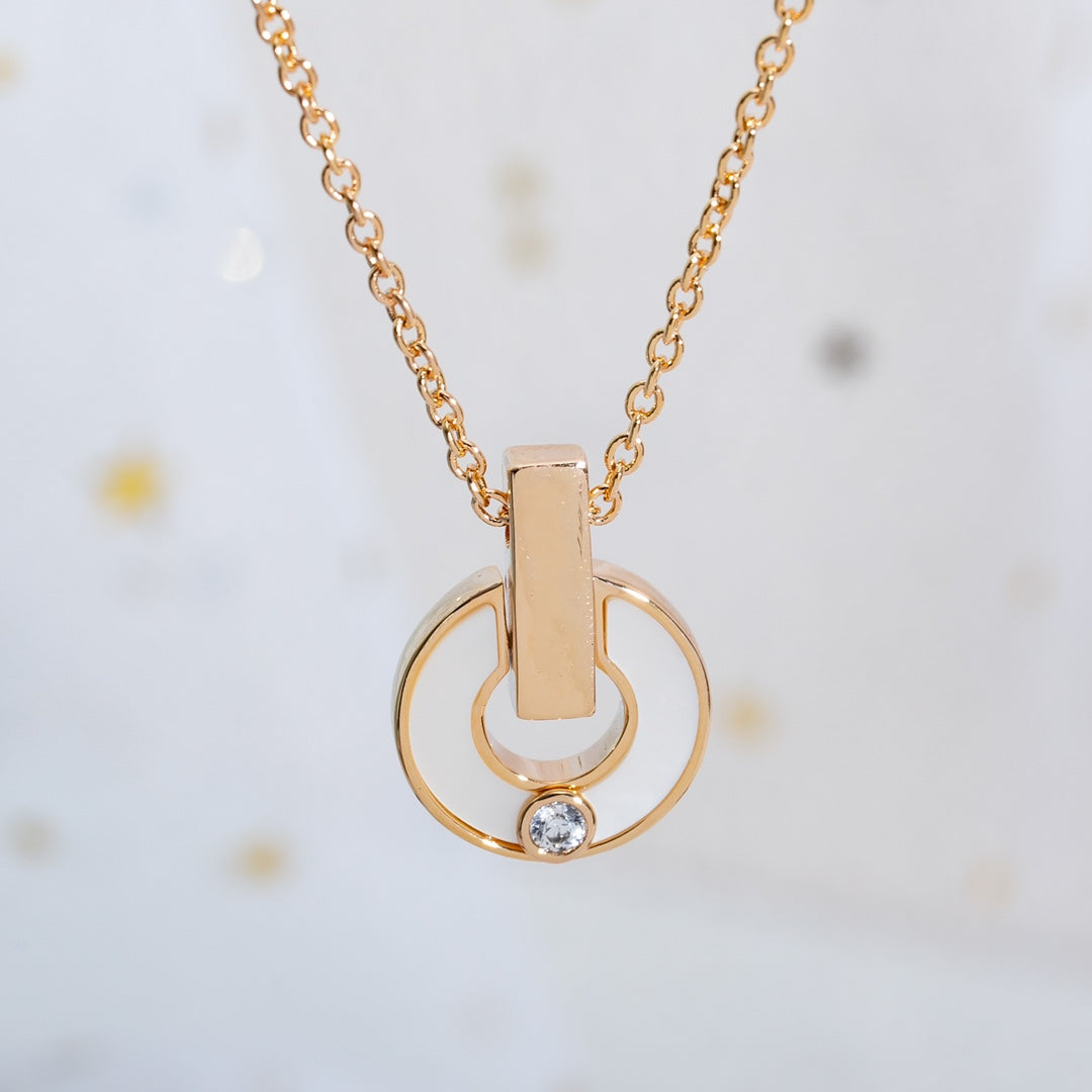 [Charm Aries Jewelry]GARI NECKLACE PINK GOLD MOP