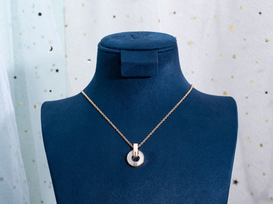 [Charm Aries Jewelry]GARI NECKLACE PINK GOLD MOP