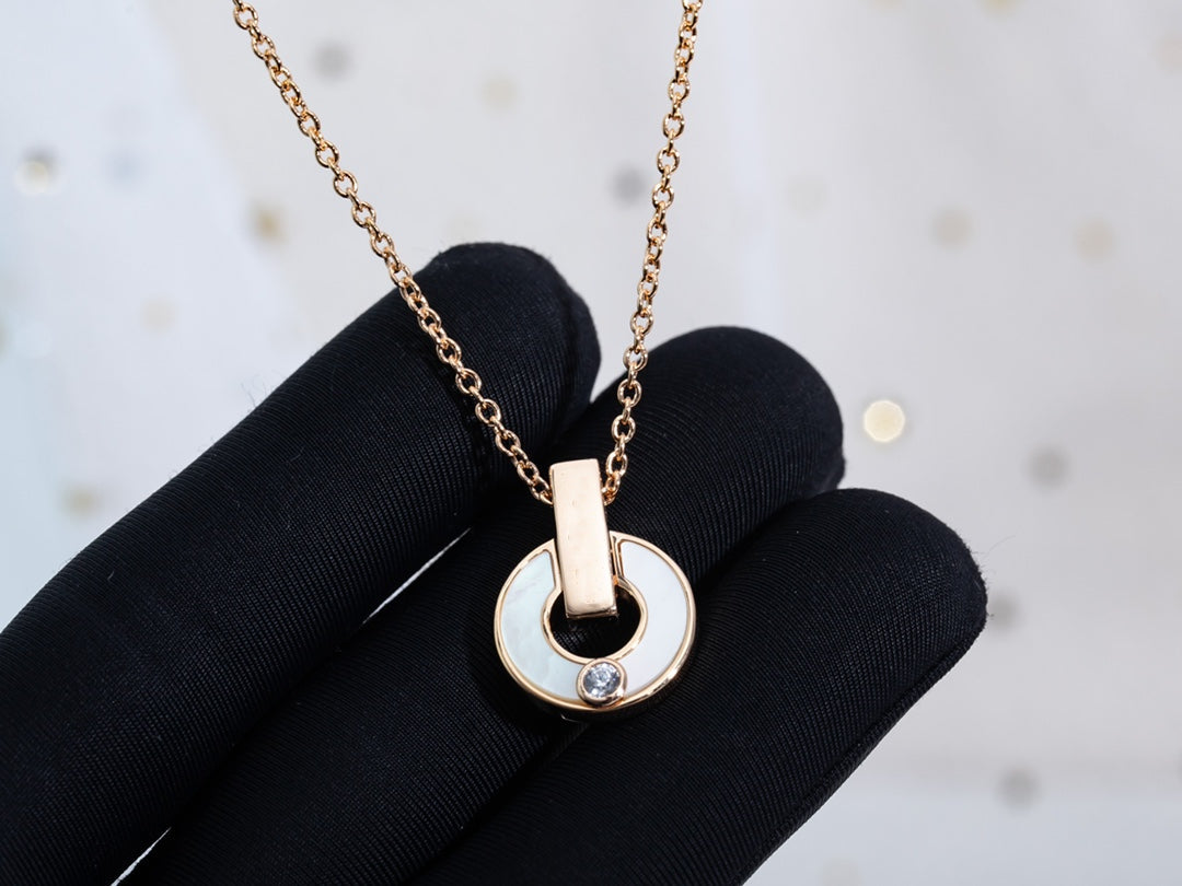 [Charm Aries Jewelry]GARI NECKLACE PINK GOLD MOP