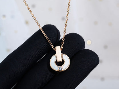 [Charm Aries Jewelry]GARI NECKLACE PINK GOLD MOP