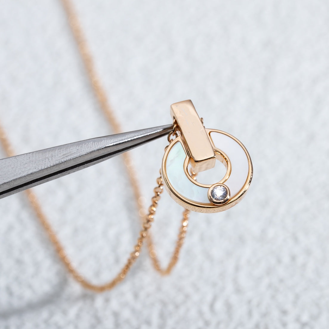 [Charm Aries Jewelry]GARI NECKLACE PINK GOLD MOP