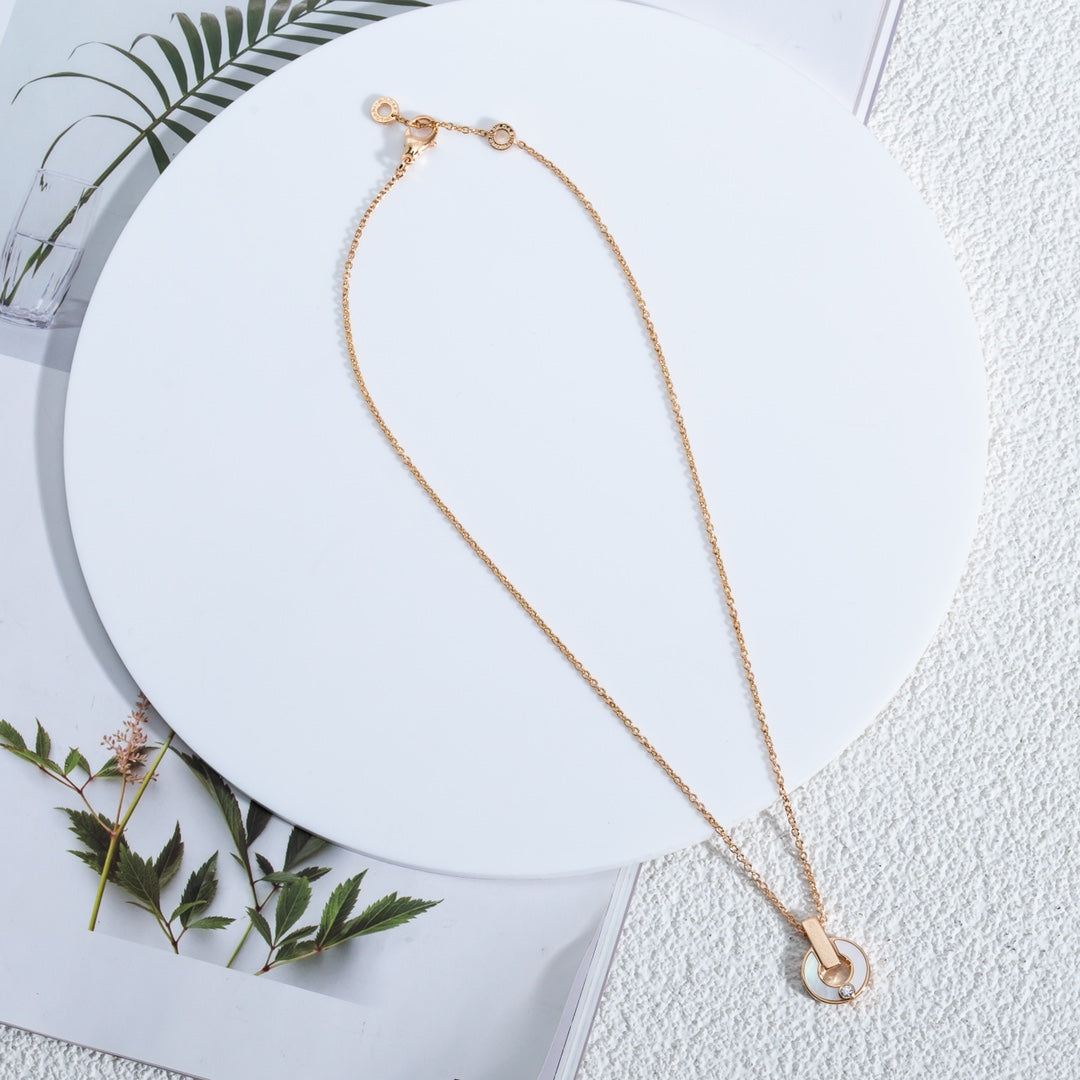 [Charm Aries Jewelry]GARI NECKLACE PINK GOLD MOP
