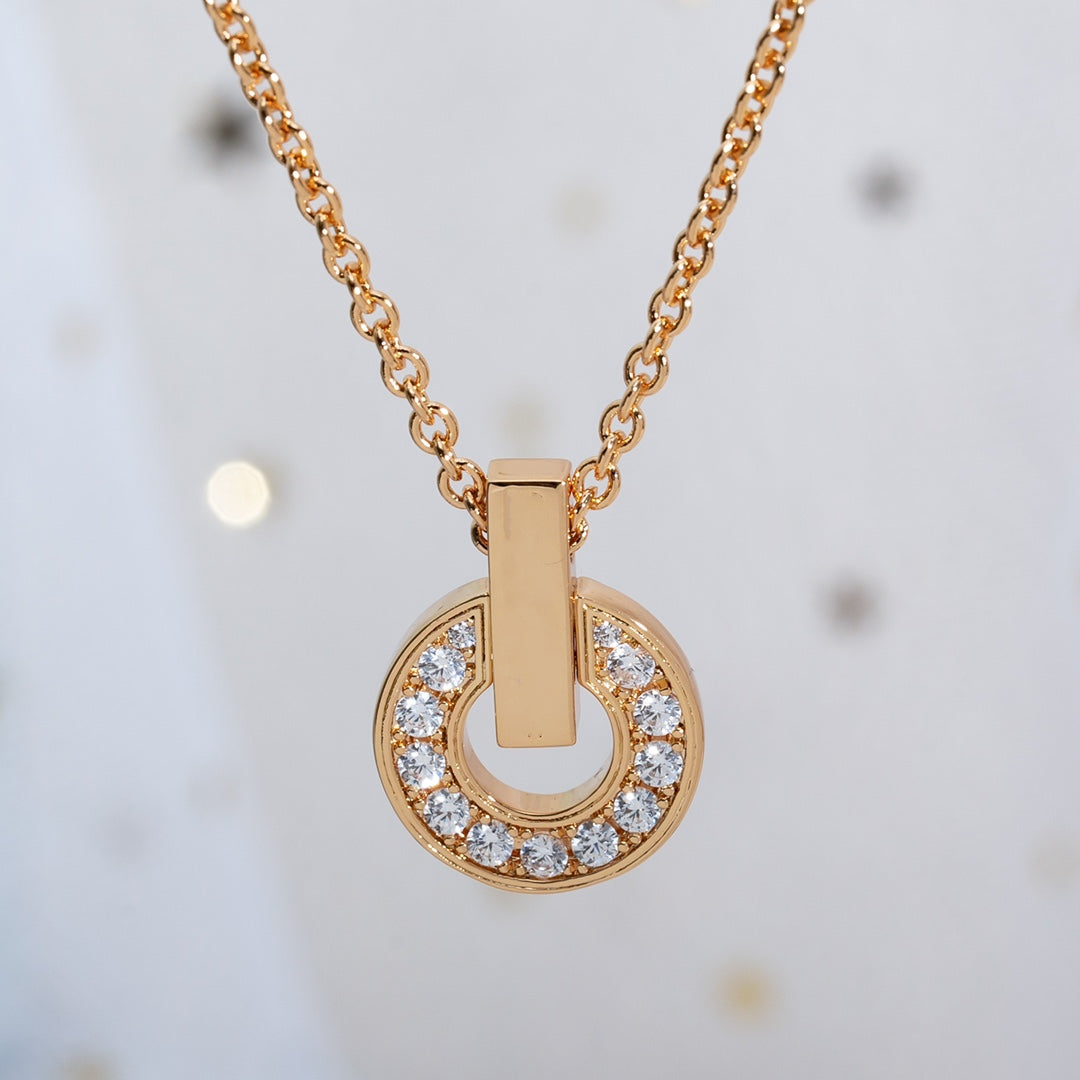[Charm Aries Jewelry]GARI NECKLACE PINK GOLD DIAMOND