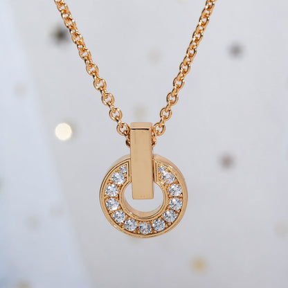 [Charm Aries Jewelry]GARI NECKLACE PINK GOLD DIAMOND