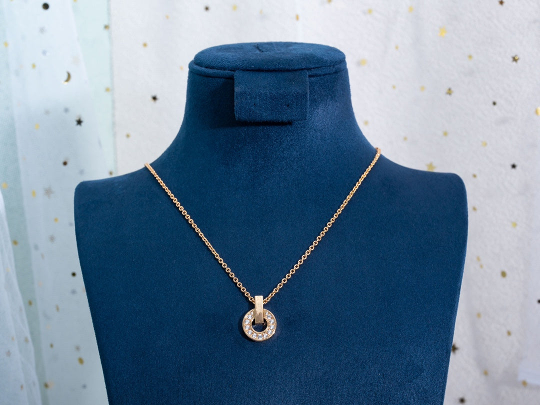 [Charm Aries Jewelry]GARI NECKLACE PINK GOLD DIAMOND