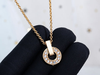 [Charm Aries Jewelry]GARI NECKLACE PINK GOLD DIAMOND