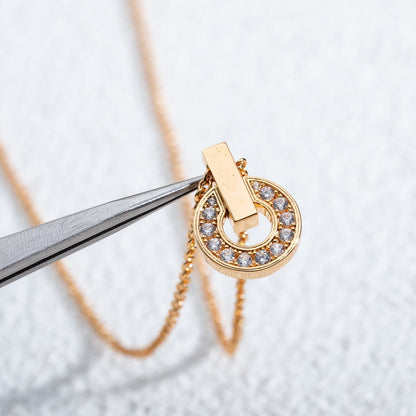 [Charm Aries Jewelry]GARI NECKLACE PINK GOLD DIAMOND