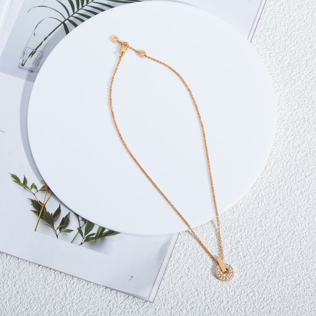 [Charm Aries Jewelry]GARI NECKLACE PINK GOLD DIAMOND