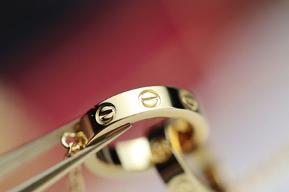 [Charm Aries Jewelry]LOVE NECKLACE DOUBLE RING GOLD