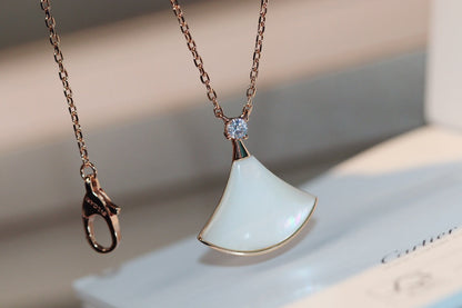[Charm Aries Jewelry]DREAM NECKLACE WHITE MOP PINK GOLD 1 DIAMOND