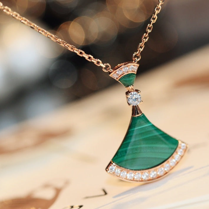 [Charm Aries Jewelry]DREAM NECKLACE MALACHITE DIAMOND