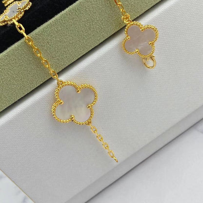 [Charm Aries Jewelry]MAGIC CLOVER MOP GOLD BRACELET 5 MOTIFS