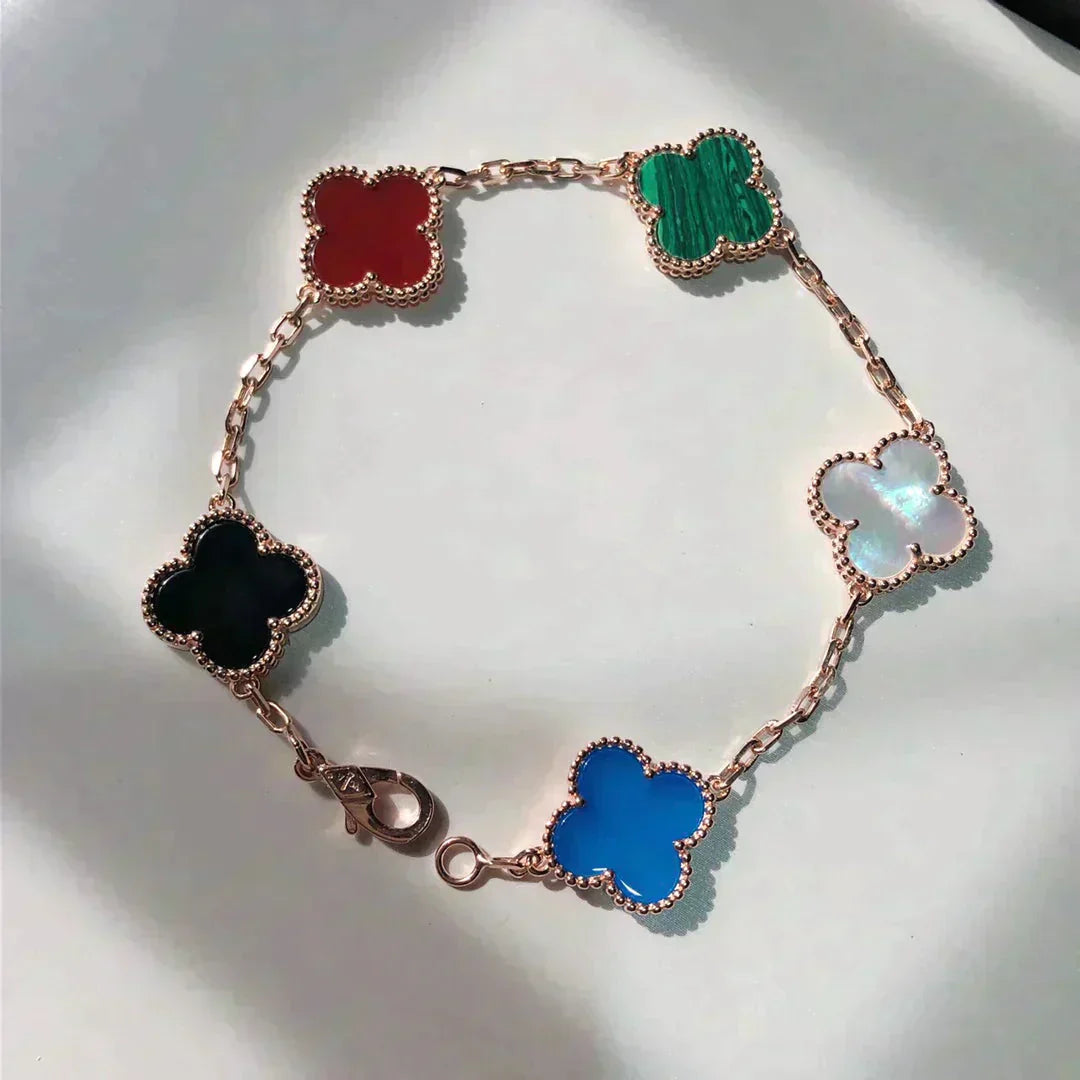 [Charm Aries Jewelry]CLOVER 5 MOTIFS MULTICOLOR  BRACELET