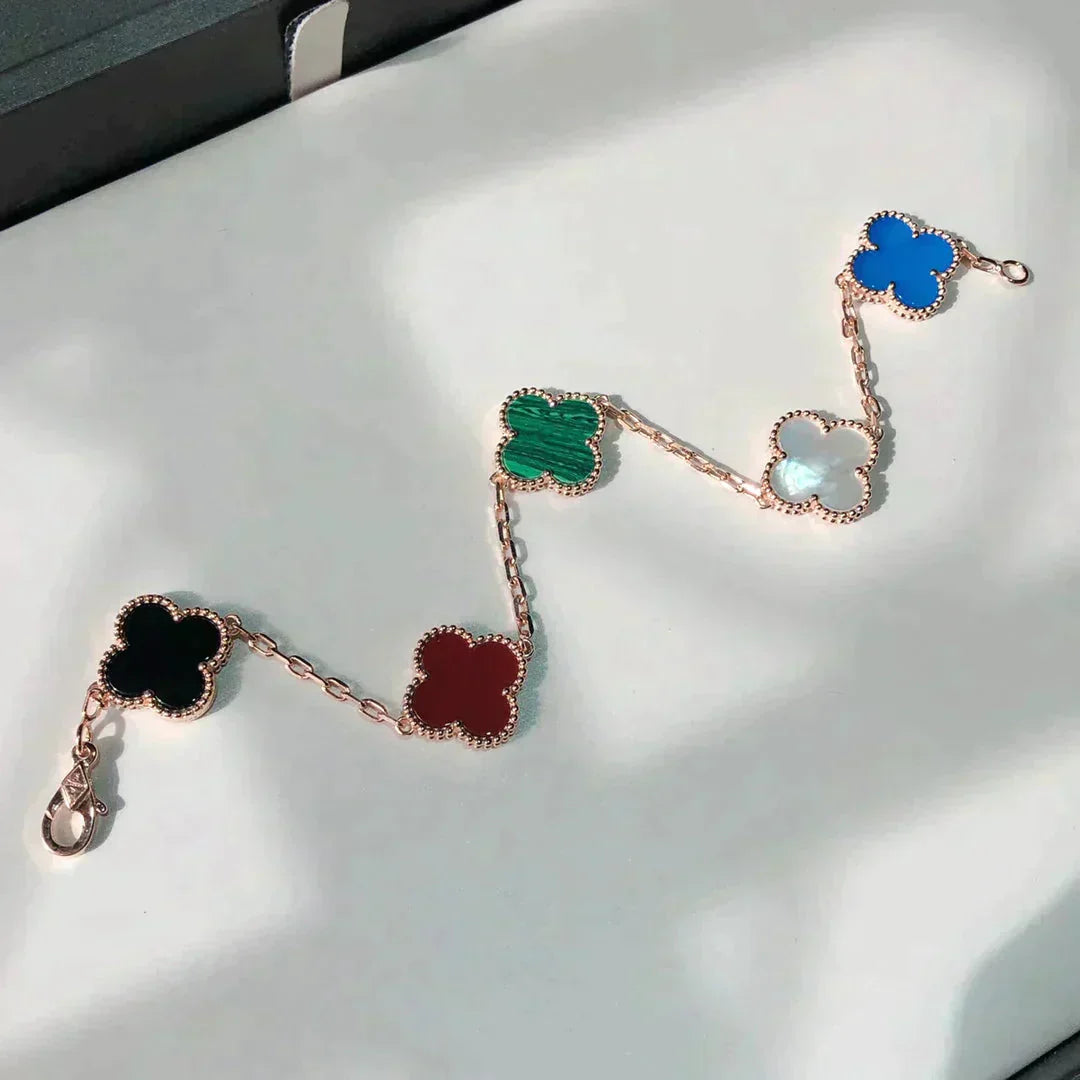 [Charm Aries Jewelry]CLOVER 5 MOTIFS MULTICOLOR  BRACELET