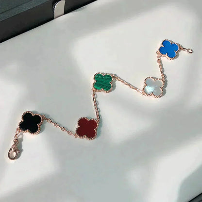 [Charm Aries Jewelry]CLOVER 5 MOTIFS MULTICOLOR  BRACELET