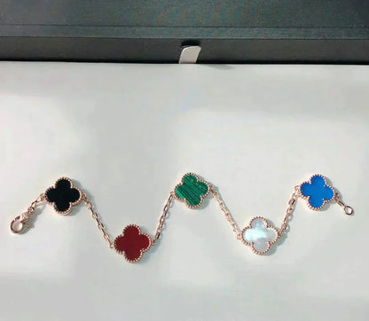[Charm Aries Jewelry]CLOVER 5 MOTIFS MULTICOLOR  BRACELET