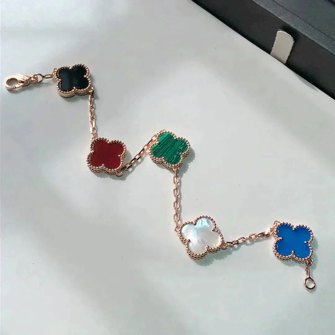 [Charm Aries Jewelry]CLOVER 5 MOTIFS MULTICOLOR  BRACELET