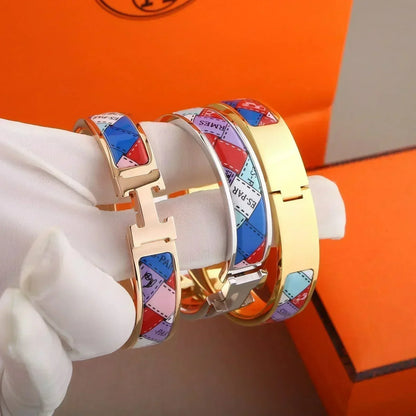 [Charm Aries Jewelry]H BRACELET DOTTED BORDER 12MM