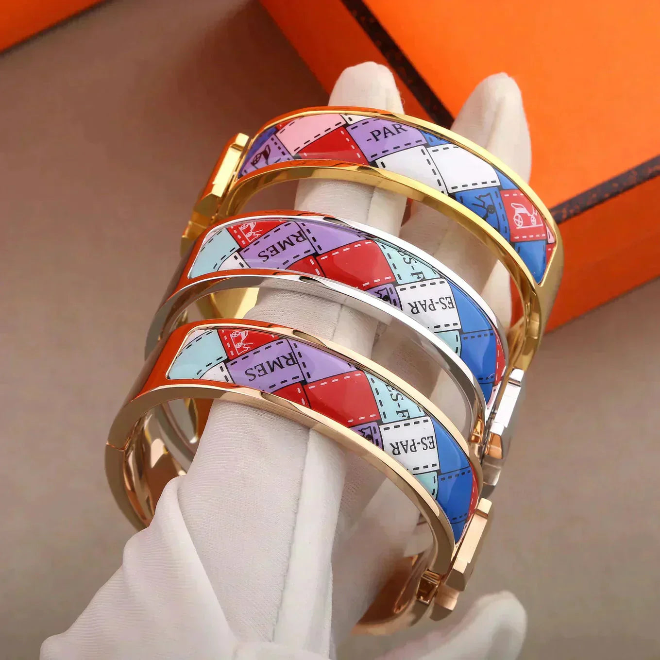 [Charm Aries Jewelry]H BRACELET DOTTED BORDER 12MM