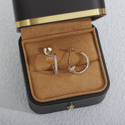 [Charm Aries Jewelry]JUSTE EARRINGS 12.75MM PINK GOLD DIAMOND