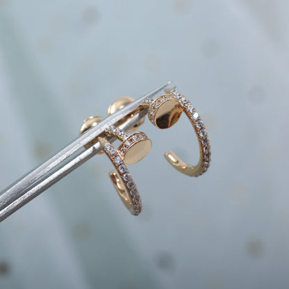 [Charm Aries Jewelry]JUSTE EARRINGS 12.75MM PINK GOLD DIAMOND