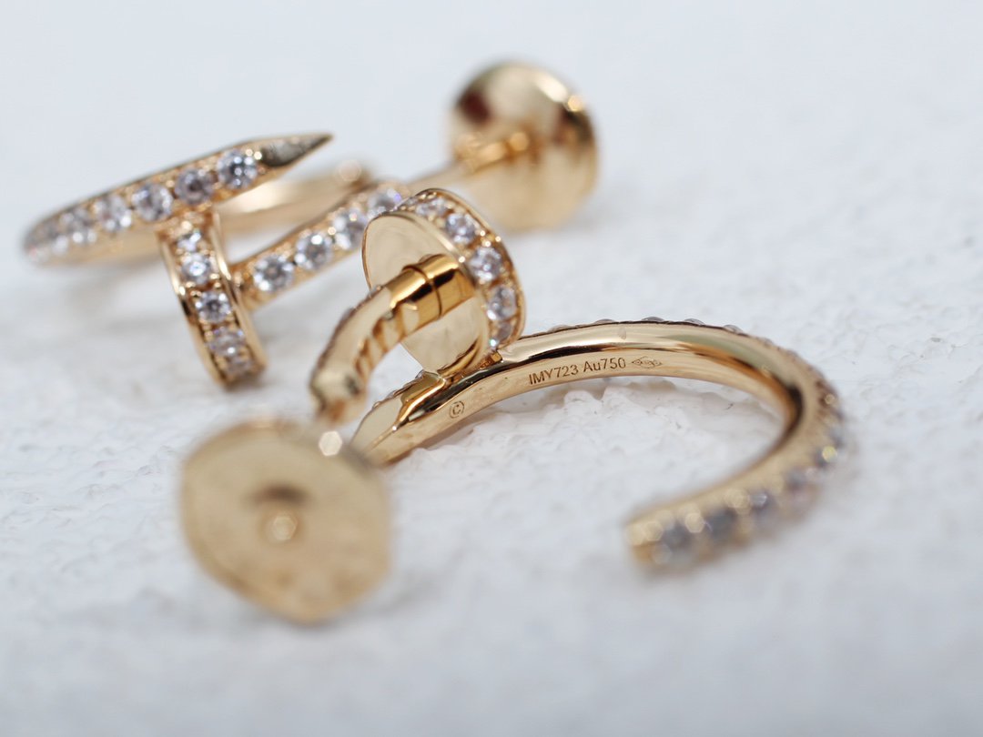 [Charm Aries Jewelry]JUSTE EARRINGS 12.75MM PINK GOLD DIAMOND