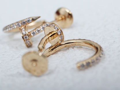 [Charm Aries Jewelry]JUSTE EARRINGS 12.75MM PINK GOLD DIAMOND