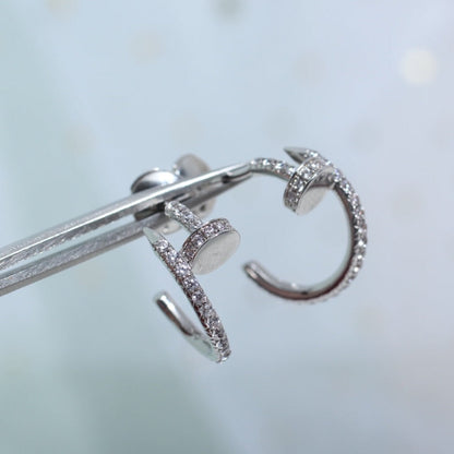 [Charm Aries Jewelry]JUSTE EARRINGS 12.75MM SILVER DIAMOND