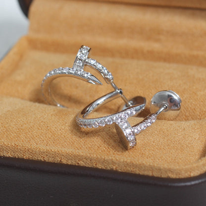 [Charm Aries Jewelry]JUSTE EARRINGS 12.75MM SILVER DIAMOND