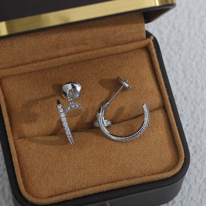 [Charm Aries Jewelry]JUSTE EARRINGS 12.75MM SILVER DIAMOND