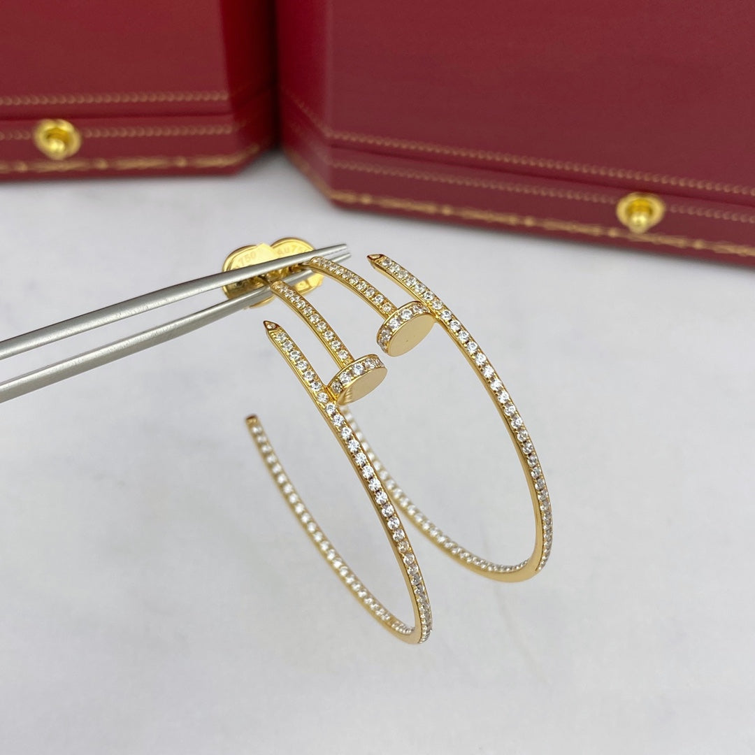 [Charm Aries Jewelry]JUSTE EARRINGS FULL DIAMONDS 1.8MM