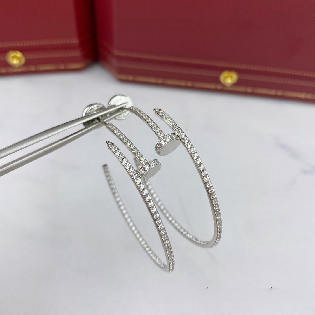 [Charm Aries Jewelry]JUSTE EARRINGS FULL DIAMONDS 1.8MM