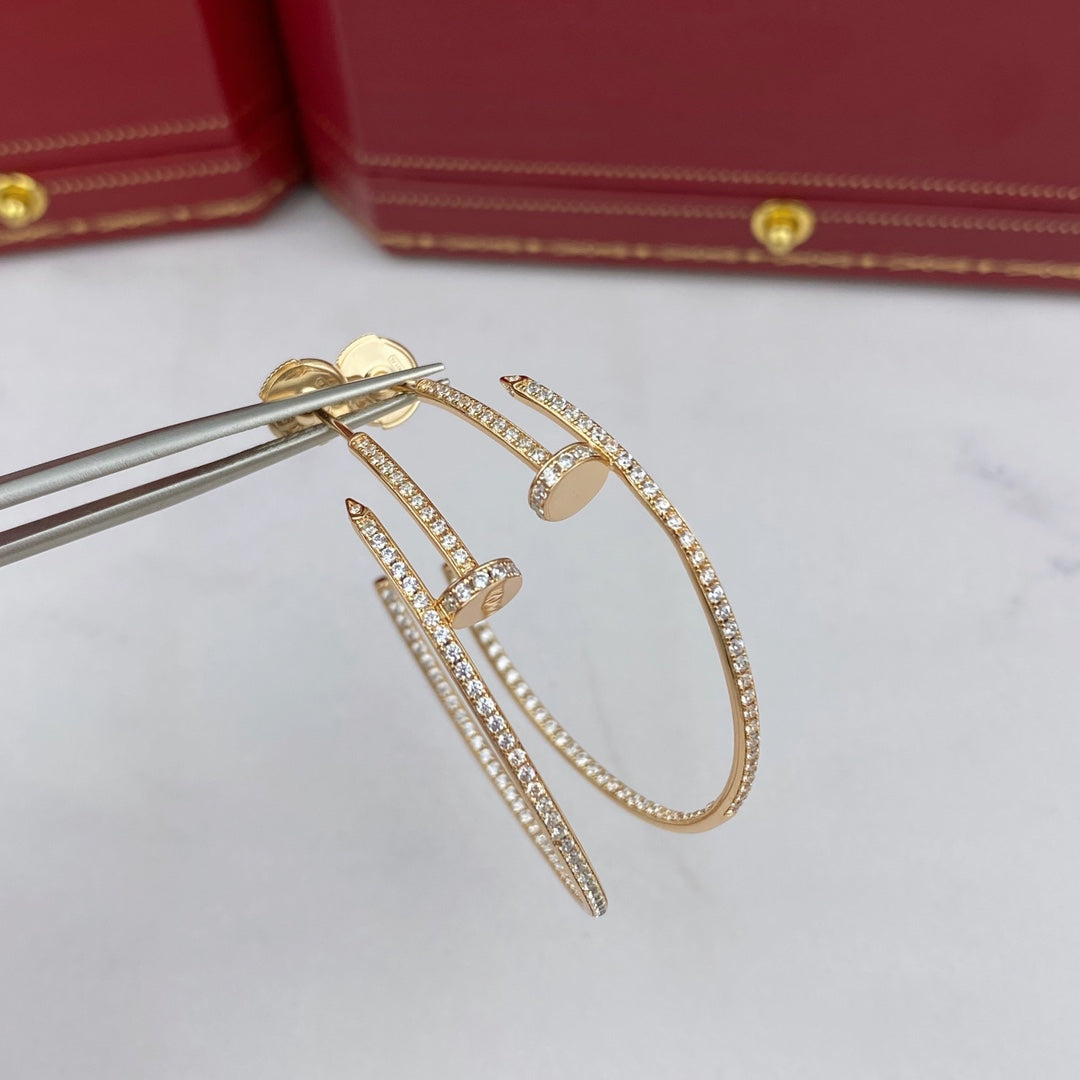 [Charm Aries Jewelry]JUSTE EARRINGS FULL DIAMONDS 1.8MM