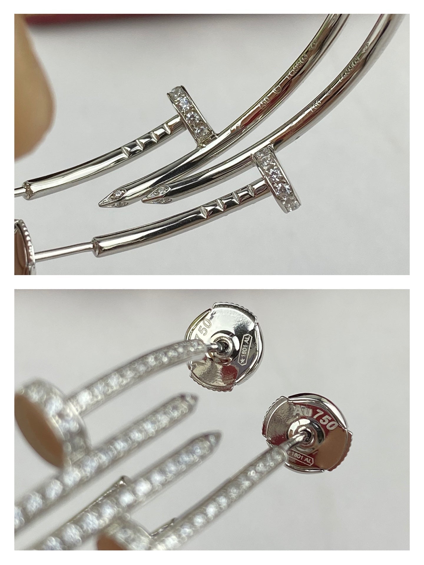 [Charm Aries Jewelry]JUSTE EARRINGS FULL DIAMONDS 1.8MM