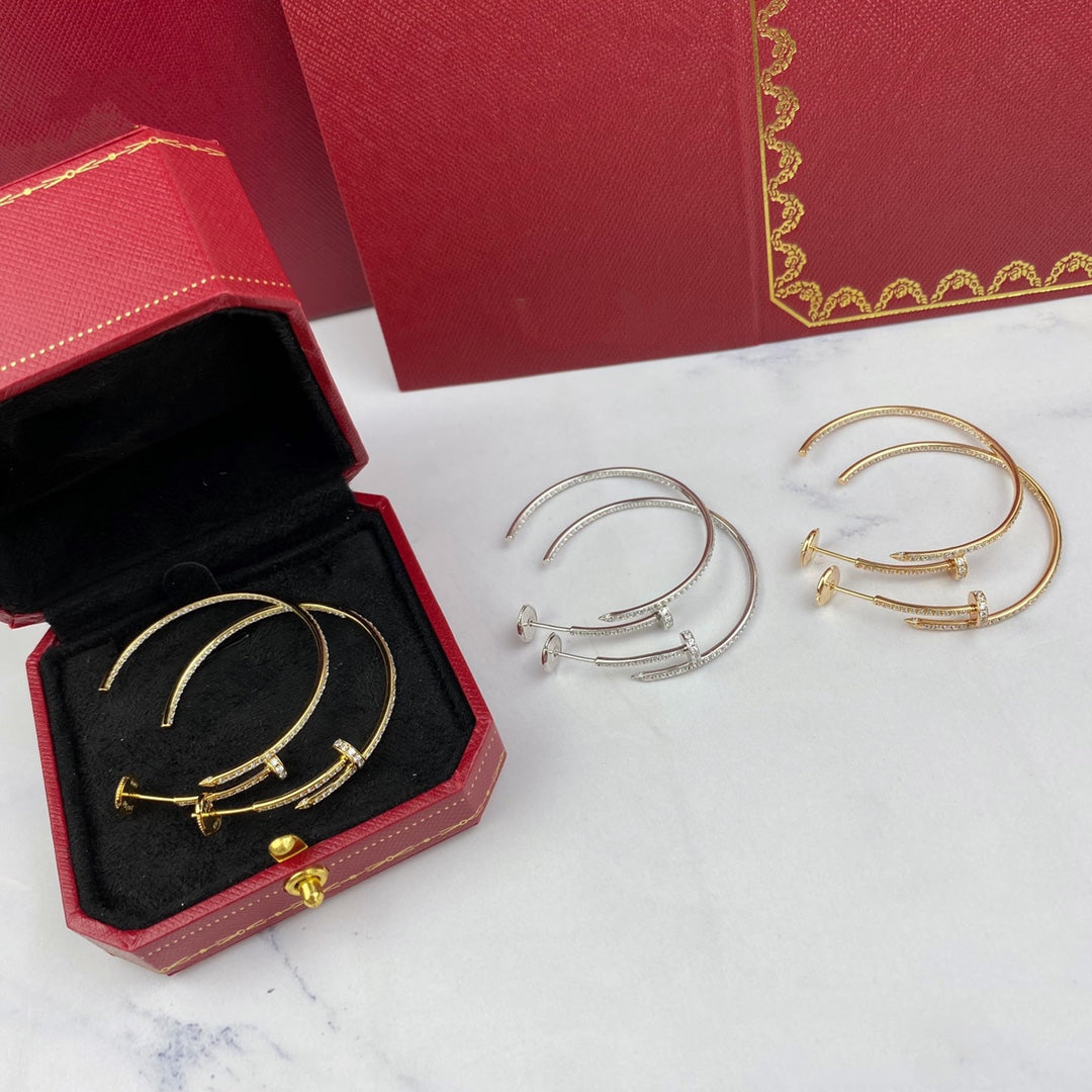 [Charm Aries Jewelry]JUSTE EARRINGS FULL DIAMONDS 1.8MM