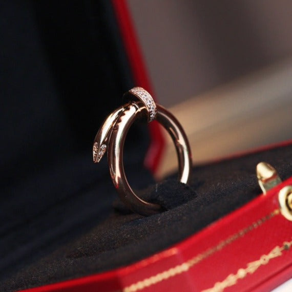 [Charm Aries Jewelry]JUSTE RING 2.65MM PINK GOLD DIAMOND