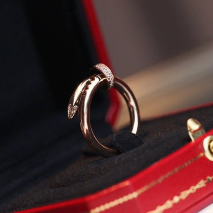 [Charm Aries Jewelry]JUSTE RING 2.65MM PINK GOLD DIAMOND