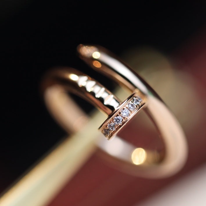 [Charm Aries Jewelry]JUSTE RING 2.65MM PINK GOLD DIAMOND