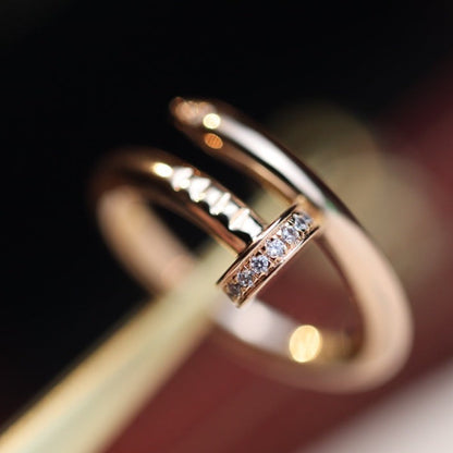 [Charm Aries Jewelry]JUSTE RING 2.65MM PINK GOLD DIAMOND