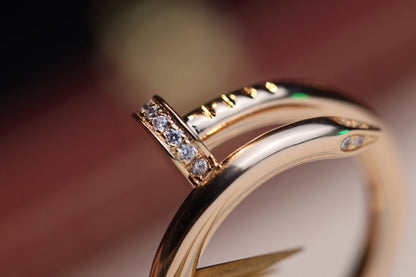 [Charm Aries Jewelry]JUSTE RING 2.65MM PINK GOLD DIAMOND