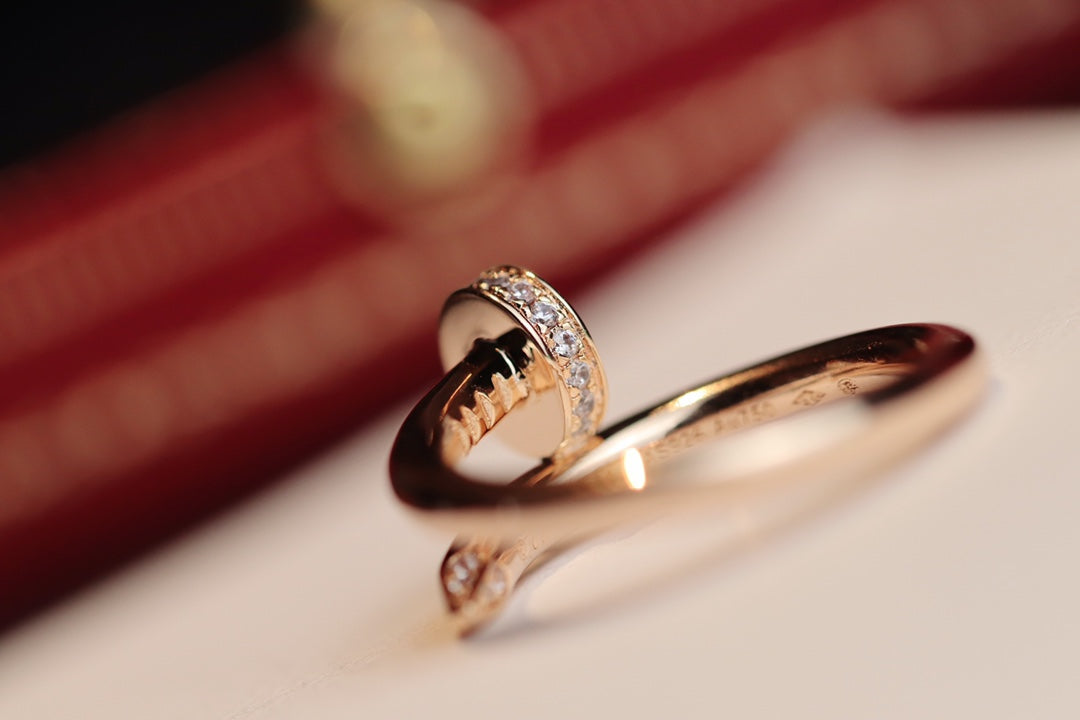 [Charm Aries Jewelry]JUSTE RING 2.65MM PINK GOLD DIAMOND