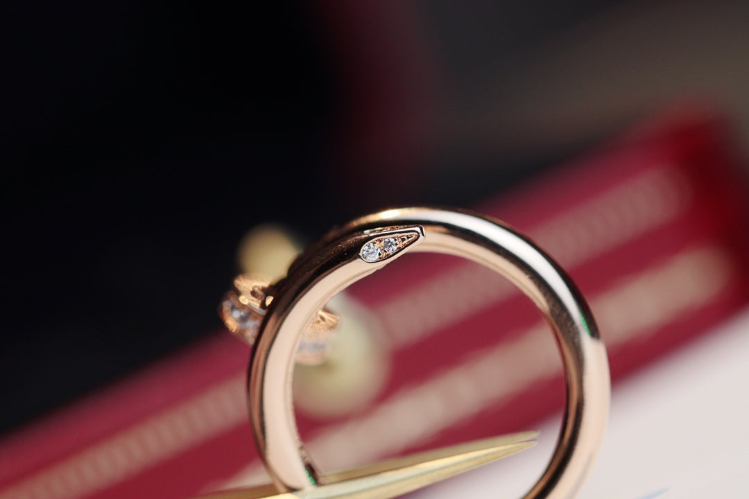 [Charm Aries Jewelry]JUSTE RING 2.65MM PINK GOLD DIAMOND