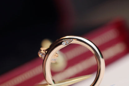 [Charm Aries Jewelry]JUSTE RING 2.65MM PINK GOLD DIAMOND