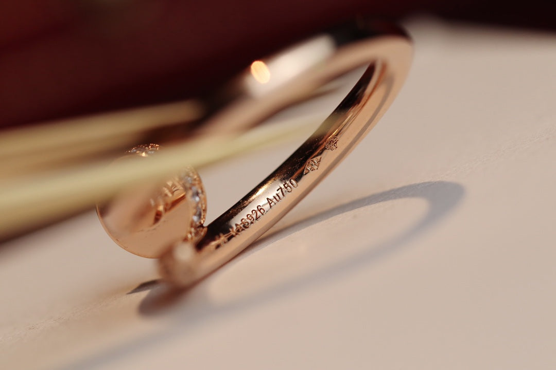 [Charm Aries Jewelry]JUSTE RING 2.65MM PINK GOLD DIAMOND