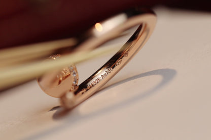 [Charm Aries Jewelry]JUSTE RING 2.65MM PINK GOLD DIAMOND
